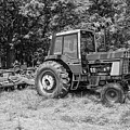 Old International Tractor Grayscale